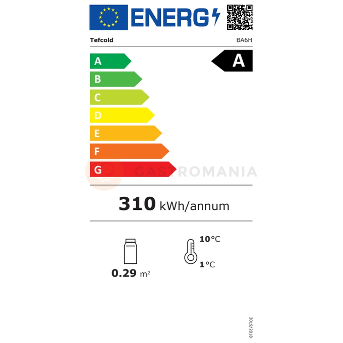 Minibar ze szklanymi drzwiami skrzydłowymi, czarny | TEFCOLD, BA6H