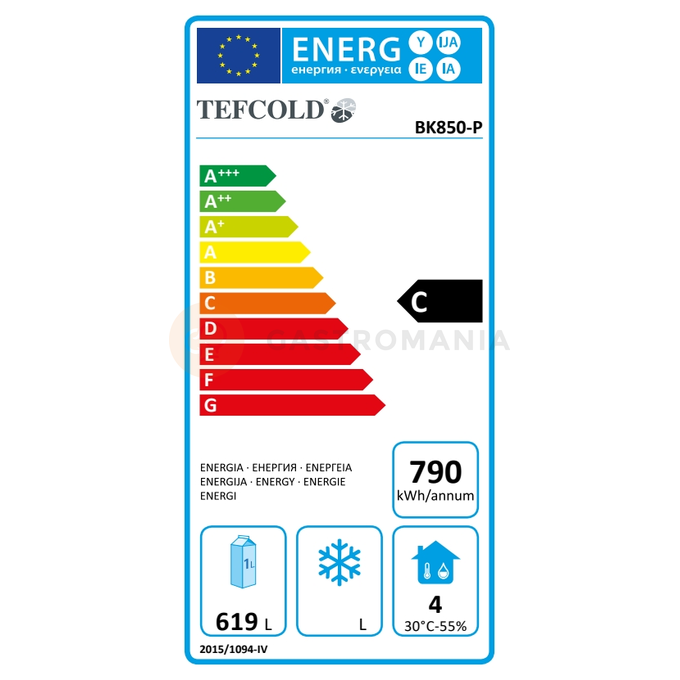 Chladicí skříň s plnými dveřmi | TEFCOLD, BK 850