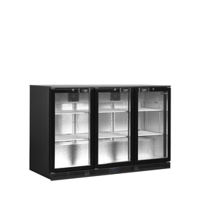 Minibar prosklené křídlové dveře, černá | TEFCOLD, DB301H-3