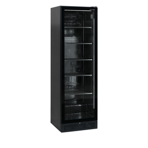 Chladicí skříň s prosklenými dveřmi, černé provedení | TEFCOLD, SCU 1425 FRAMELESS