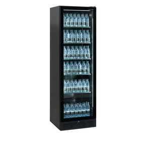 Chladicí skříň s prosklenými dveřmi, černé provedení | TEFCOLD, SCU 1425 FRAMELESS