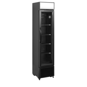 Chladicí skříň prosklené dveře, úzká | TEFCOLD, FSC 175H Black