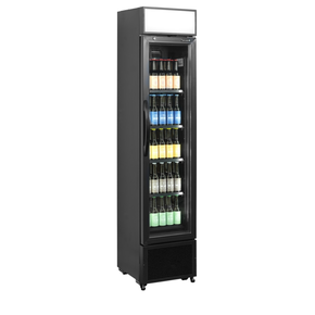 Chladicí skříň prosklené dveře, úzká | TEFCOLD, FSC 175H Black