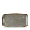 Obdélníkový servírovací talíř, šedý, ručně zdobený 35 cm x 18,5 cm | CHURCHILL, Stonecast Peppercorn Grey