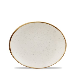 Bílý oválný talíř, ručně zdobený 19,2 cm | CHURCHILL, Stonecast Barley White