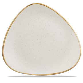 Bílý talíř ve tvaru trojúhelníku, ručně zdobený 31 cm | CHURCHILL, Stonecast Barley White