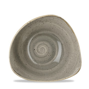 Miska ve tvaru trojúhelníku, šedá, ručně zdobená 270 ml | CHURCHILL, Stonecast Peppercorn Grey