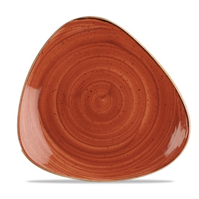 Porcelánový talíř ve tvaru trojúhelníku, ručně zdobený 26,5 cm | CHURCHILL, Stonecast Spiced Orange
