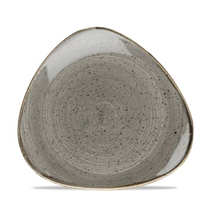 Szary trójkątny talerz, ręcznie zdobiony 22,9 cm | CHURCHILL, Stonecast Peppercorn Grey