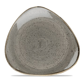 Szary trójkątny talerz, ręcznie zdobiony 26,5 cm | CHURCHILL, Stonecast Peppercorn Grey