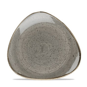 Talíř ve tvaru trojúhelníku, šedý, ručně zdobený 19,2 cm | CHURCHILL, Stonecast Peppercorn Grey