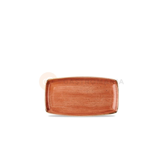 Obdélný servírovací talíř, ručně zdobený 35 cm x 18,5 cm | CHURCHILL, Stonecast Spiced Orange