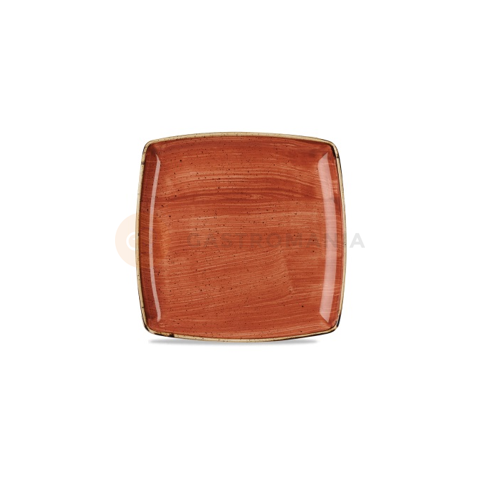 Porcelánový hranatý talíř, ručně zdobený 26,8 x 26,8 cm | CHURCHILL, Stonecast Spiced Orange