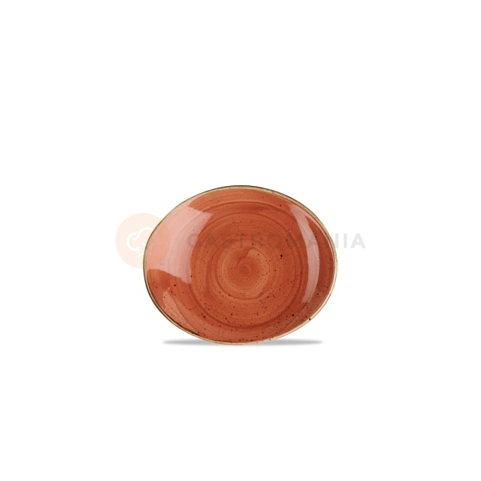 Porcelanowy owalny talerz, ręcznie zdobiony 19,2 cm | CHURCHILL, Stonecast Spiced Orange