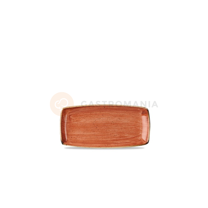 Porcelanowy prostokątny półmisek, ręcznie zdobiony 29,5 cm x 15 cm | CHURCHILL, Stonecast Spiced Orange