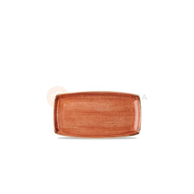 Porcelanowy prostokątny półmisek, ręcznie zdobiony 35 cm x 18,5 cm | CHURCHILL, Stonecast Spiced Orange