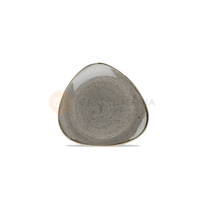 Szary trójkątny talerz, ręcznie zdobiony 22,9 cm | CHURCHILL, Stonecast Peppercorn Grey