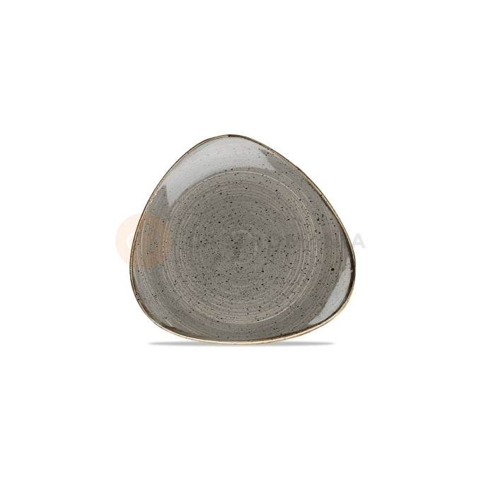 Szary trójkątny talerz, ręcznie zdobiony 26,5 cm | CHURCHILL, Stonecast Peppercorn Grey