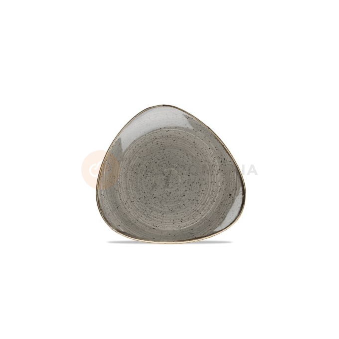 Talíř ve tvaru trojúhelníku, šedý, ručně zdobený 19,2 cm | CHURCHILL, Stonecast Peppercorn Grey