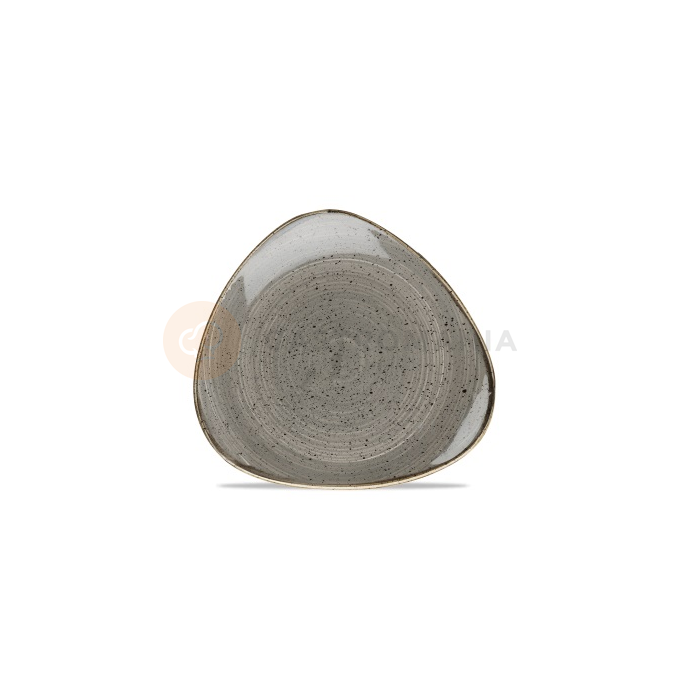 Talíř ve tvaru trojúhelníku, šedý, ručně zdobený 22,9 cm | CHURCHILL, Stonecast Peppercorn Grey