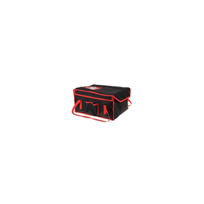 Taška na 12x lunchbox 20x25 cm z codury, zapínání na suchý zip, černý s červeným lemováním | FURMIS, LUNCHBOX 12