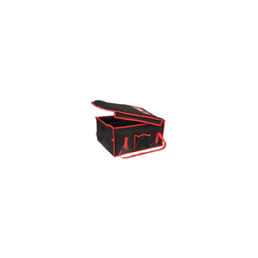 Taška na 12x lunchbox 20x25 cm z codury, zapínání na suchý zip, černý s červeným lemováním | FURMIS, LUNCHBOX 12