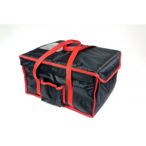Taška na 12x lunchbox 20x25 cm, nylonový, zavírání na magnet, černý s červeným lemováním | FURMIS, LUNCHBOX 12
