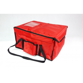 Taška na 12x lunchbox 20x25 cm, nylonový, uzavírání na magnet, červený s černým lemováním | FURMIS, LUNCHBOX 12