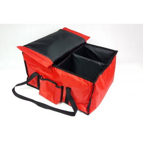 Taška na 12x lunchbox 20x25 cm, nylonový, uzavírání na magnet, červený s černým lemováním | FURMIS, LUNCHBOX 12