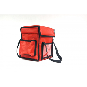 Taška na 4x lunchbox 20x25 cm z nylonu, zavírání na magnet, červený s černým lemováním | FURMIS, LUNCHBOX 4