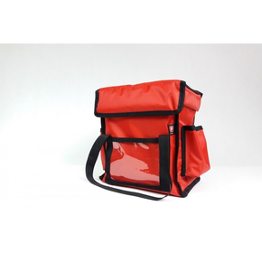 Taška na 4x lunchbox 20x25 cm z nylonu, zavírání na magnet, červený s černým lemováním | FURMIS, LUNCHBOX 4