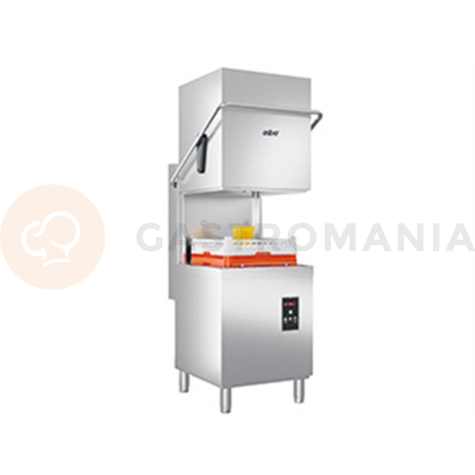 Průchozí myčka nádobí, dávkovač mycího prostředku, vypouštěcí čerpadlo, výška otvoru: 440 mm, 630x770x1485 mm. | ASBER, GTX-H500 B W DD, Tech Line