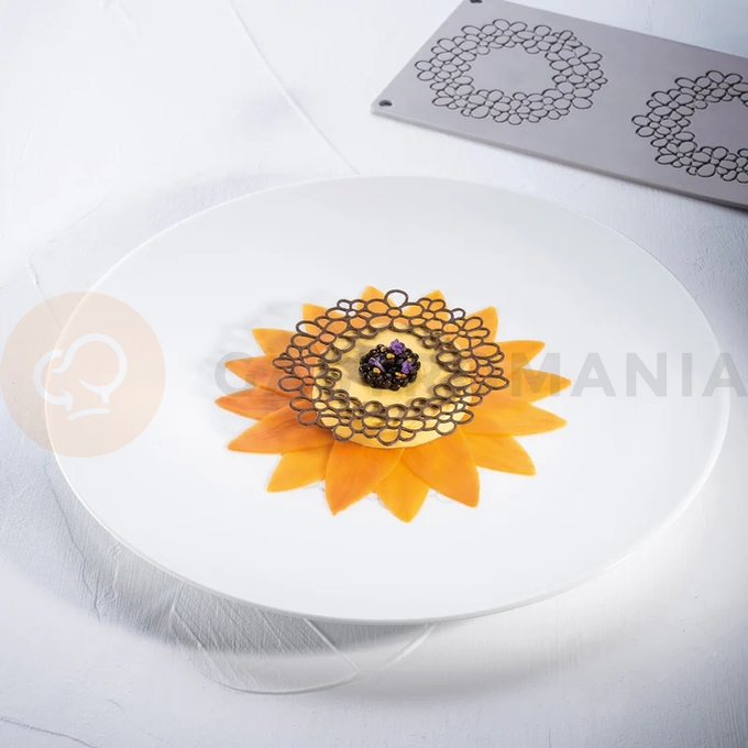 Silikonová forma na předkrm 3x květinový rámeček 115x1,5 mm, 300x175 mm | PAVONI, GG061S
