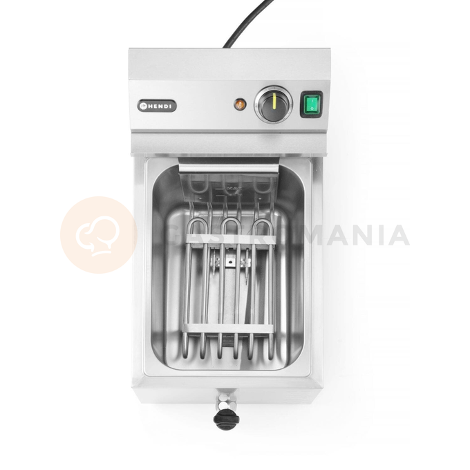 Fritéza XL s vypouštěcím kohoutkem, 10 l, 400V/10200W, 300x585x392 mm | HENDI, Goliath