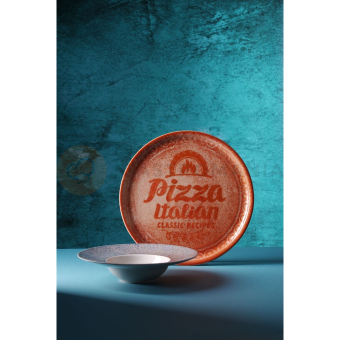 Talíř na pizzu, červený, 310 mm | HENDI, Recipe Collection Brick Red