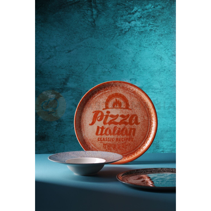 Talíř na pizzu, červený, 330 mm | HENDI, Recipe Collection Brick Red