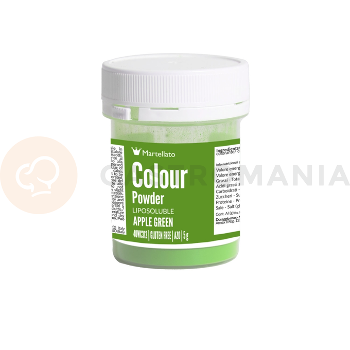 Práškové barvivo rozpustné v tucích 5 g - zelené jablko | MARTELLATO, Colour powder