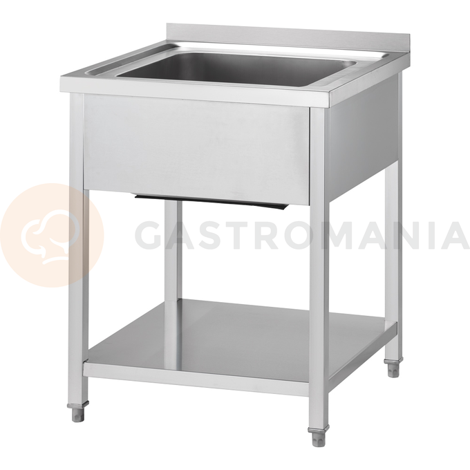 Stół ze zlewem 1-komorowym, z półką 600x700x850 mm, skręcany | GREDIL, 674067