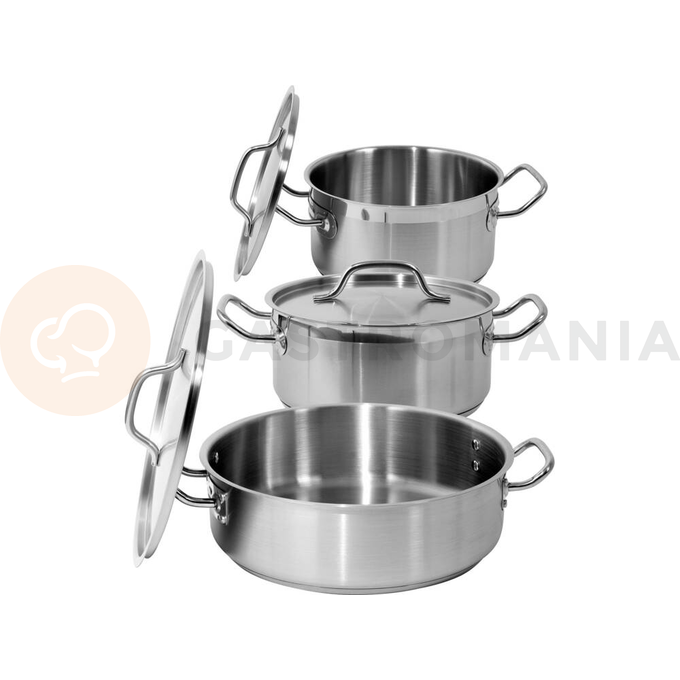 Nerezový nízký hrnec s poklicí 40x25 cm 31,4 l | YATO, YG-00045