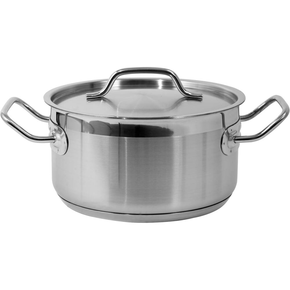 Nízký hrnec s poklicí z nerezové oceli 20x10,5 cm 3,3 l | YATO, YG-00040