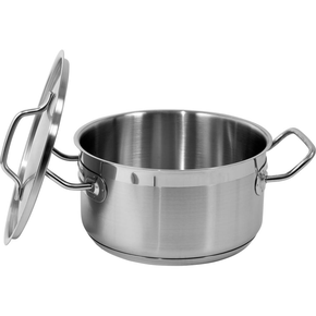 Nízký hrnec s poklicí z nerezové oceli 20x10,5 cm 3,3 l | YATO, YG-00040
