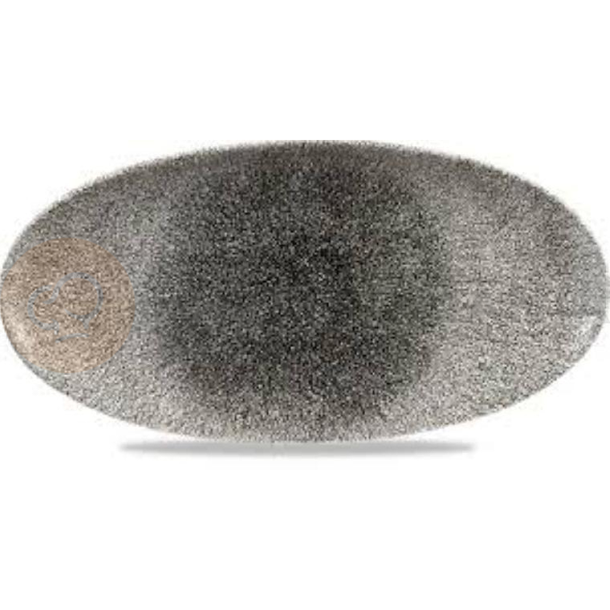 Talerz owalny 173x347 mm | CHURCHILL, Raku Quartz Black