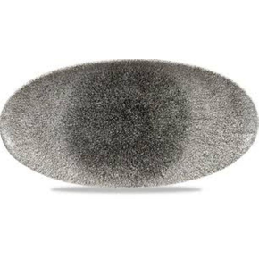 Talerz owalny 173x347 mm | CHURCHILL, Raku Quartz Black