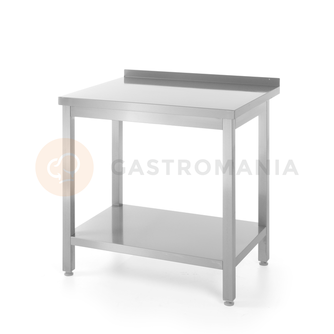 Nerezový pracovní stůl, přístěnný s policí - montovaný, 800x600x850 mm | HENDI, Bistro Line