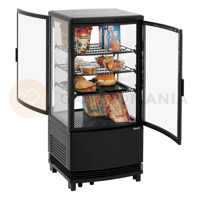 Chladicí vitrína 75 l, černá | BARTSCHER, Mini 75L2T