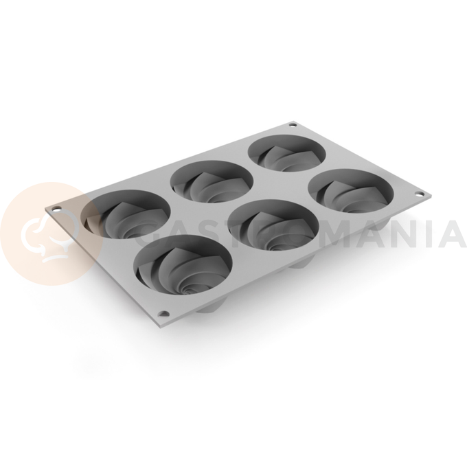 Silikonová forma na výrobu kulatých dekorací na vrcholky dortů, 6x 75 ml | DINARA KASKO, TART Small Spirals