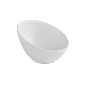 Skośna miska z białej melaminy o średnicy 10 cm | APS, Zen