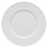 Mělký talíř z bílého porcelánu, dekorativní okraj 22,5 cm | DEGRENNE, Boreal Satin