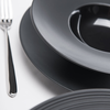 Mělký talíř z černého porcelánu hladký průměr 26 cm |  STALGAST, 396101