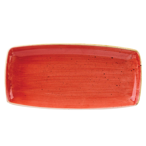 Czerwony prostokątny półmisek, ręcznie zdobiony 35 cm x 18,5 cm | CHURCHILL, Stonecast Berry Red